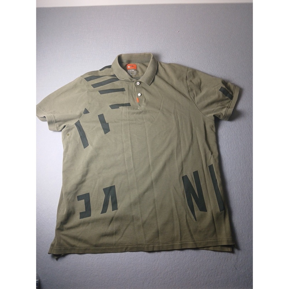 Nike Golf Dri-FIT Orange Tab Polo Shirt Green CK6097 502 Size Large !!